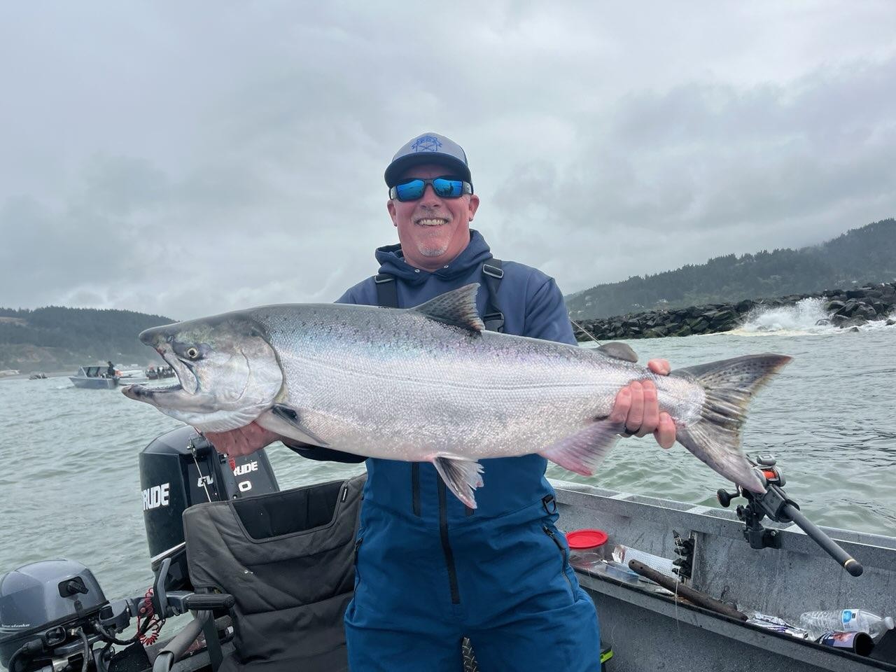 Large Chinook salmon caught fishing in Gold Beach Oregon