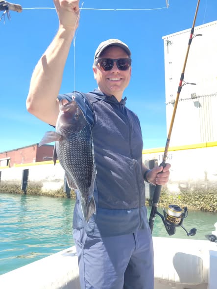 Black Sea Bass caught fishing in Atlantic Beach NC