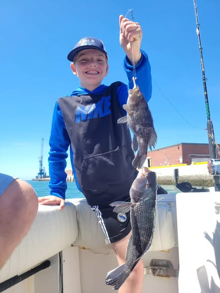 Black sea bass catch from Atlantic Beach NC fishing trip