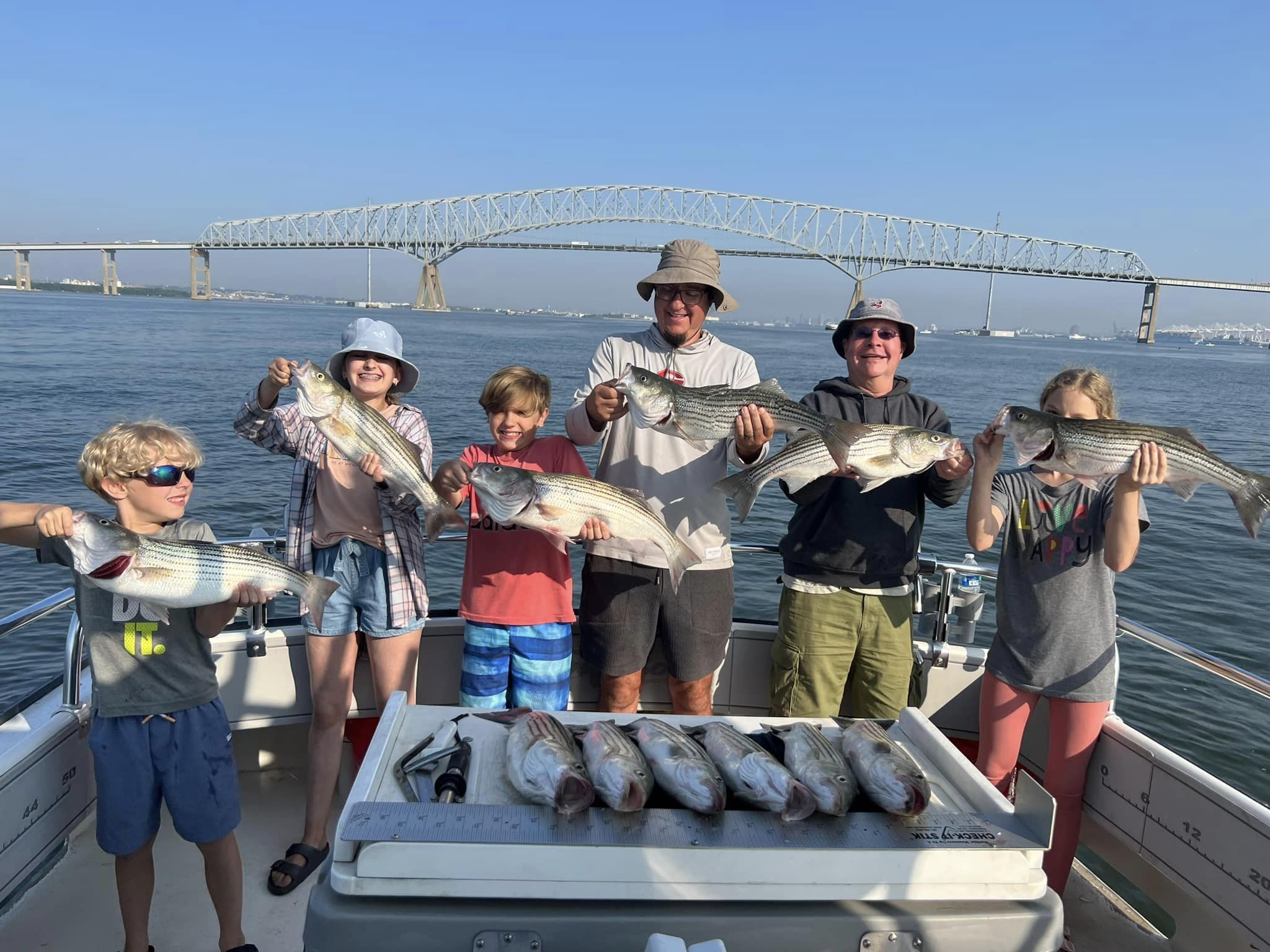 Four striped bass caught while fishing in MD