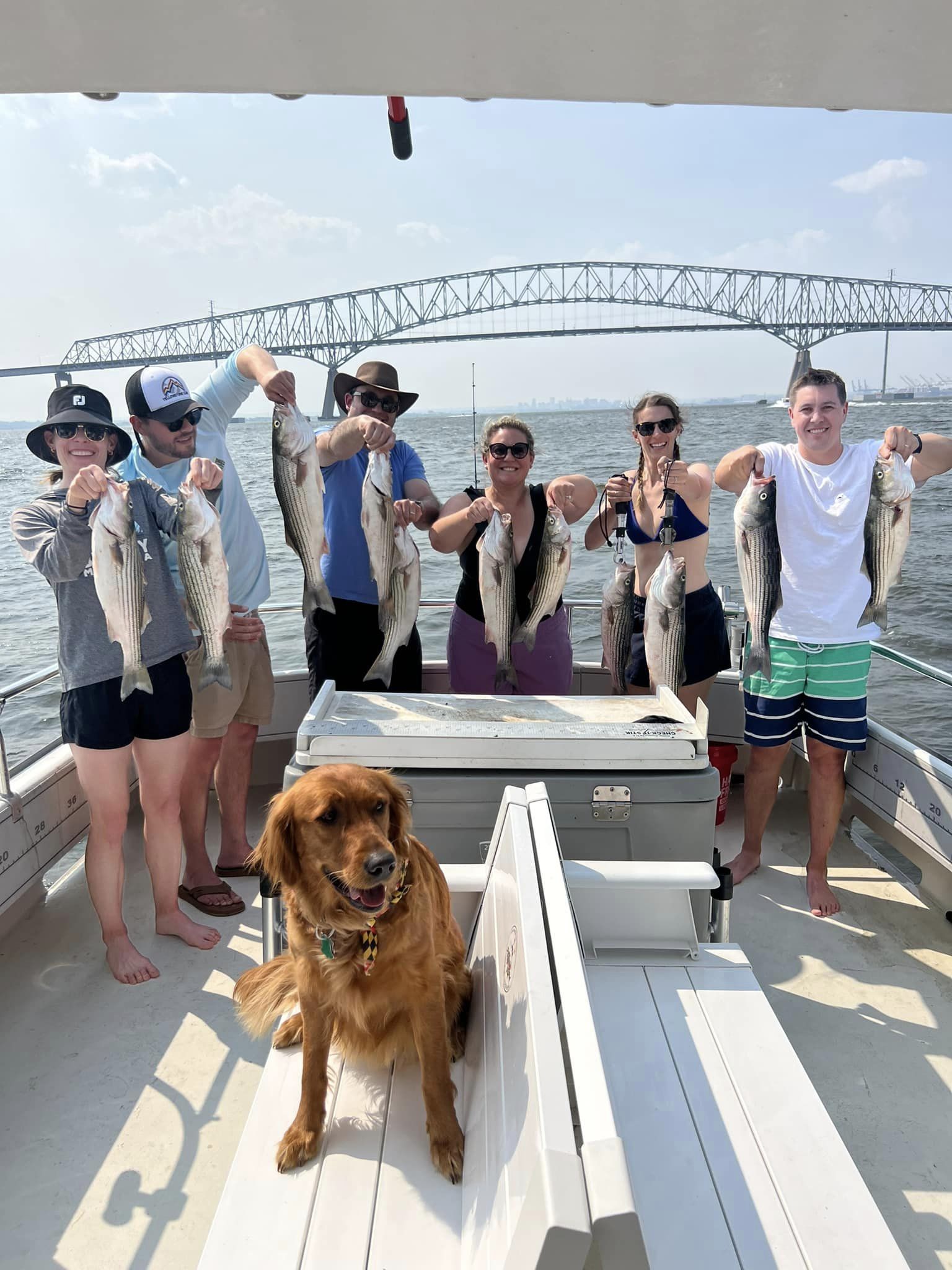 6 striped bass caught during fishing trip at Rock Hall