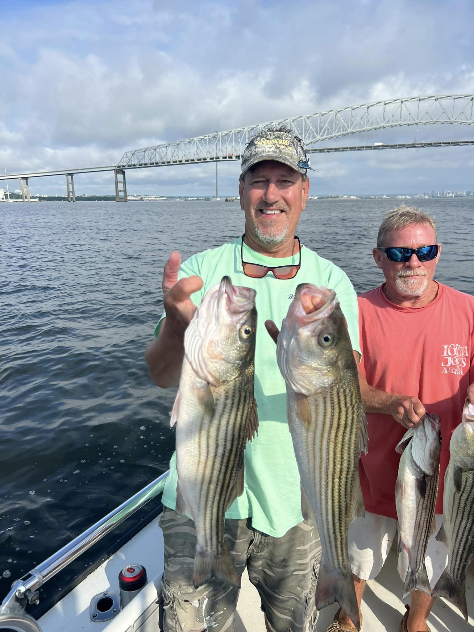 3 striped bass caught on fishing trip in Rock Hall