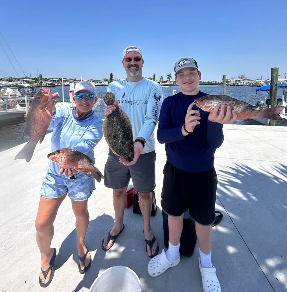 4 summer flounder fish caught in FL