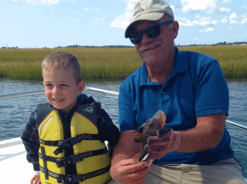 Two people fishing in Old Lyme