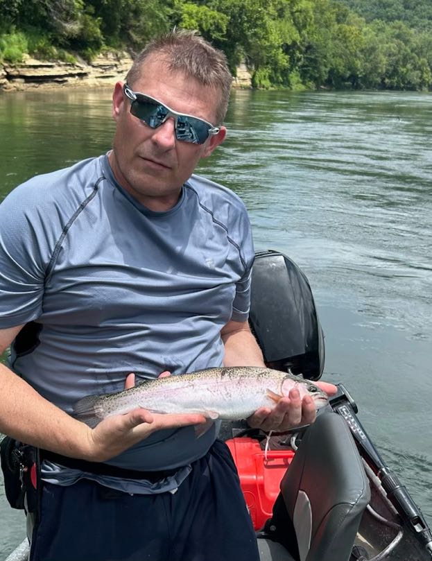 Fisherman enjoying successful fishing trip in Burkesville