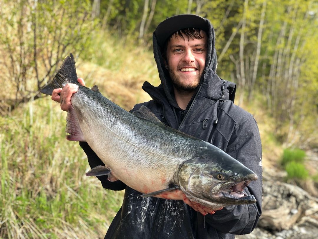 Single angler fishing in Kasilof