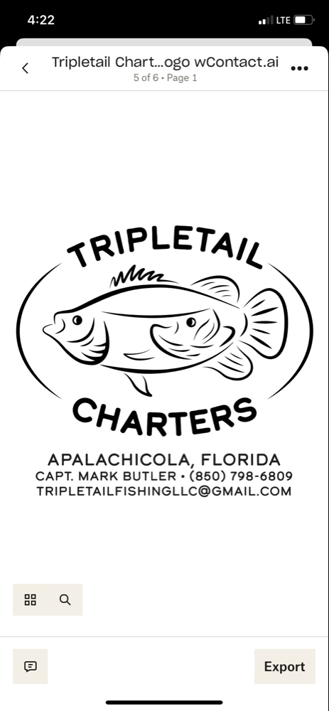 Tripletail Charters fishing charter business logo from Apalachicola Florida
