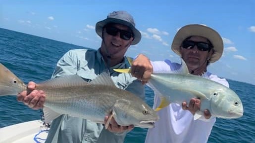 Two Crevalle Jack fish, 18 inches long, caught in Port Charlotte