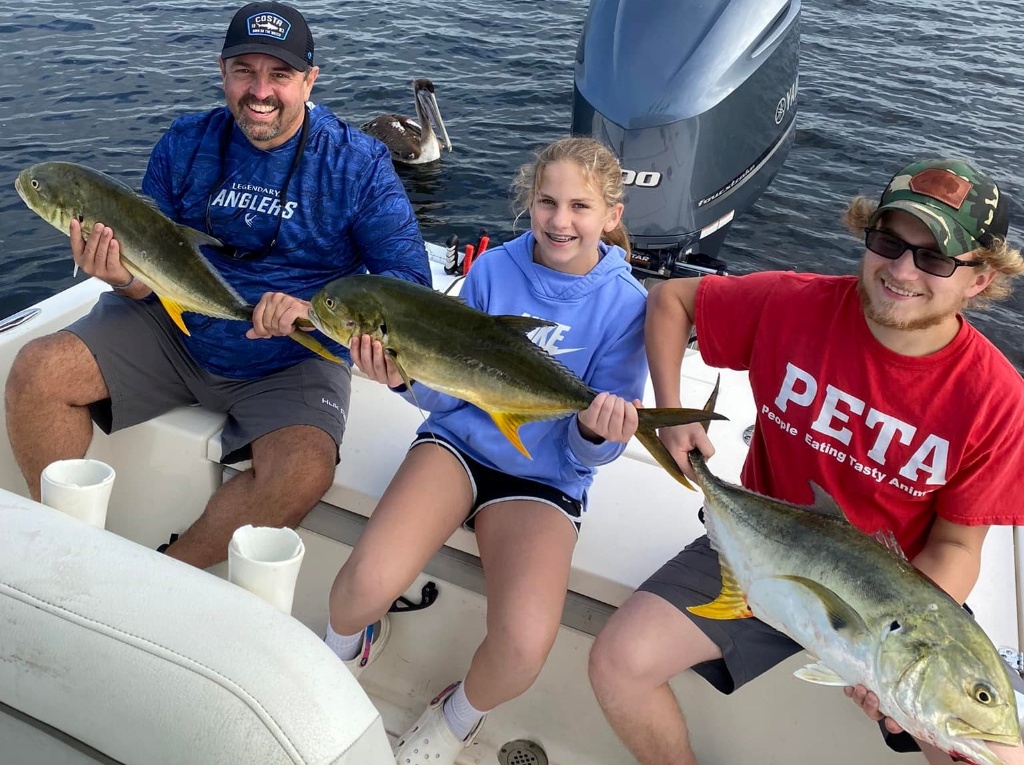 3 Crevalle Jack fish caught in FL