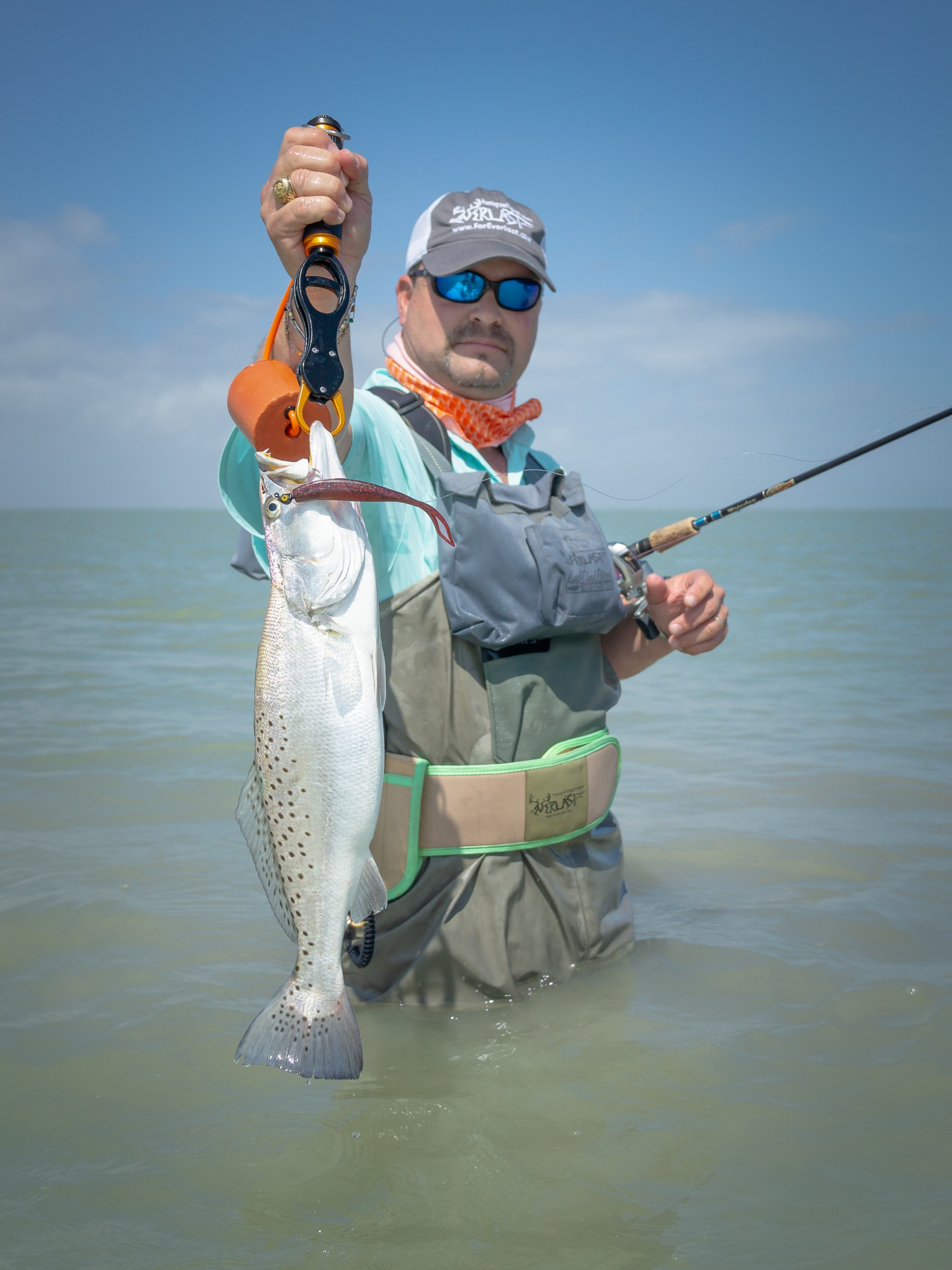 Spotted weakfish fish caught on fishing trip in TX