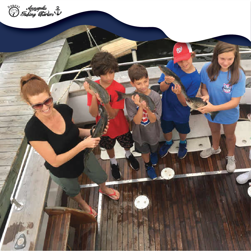 5 people fishing in Maryland