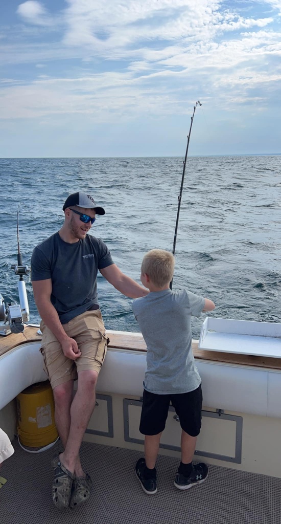 Angler casting a line in Algoma