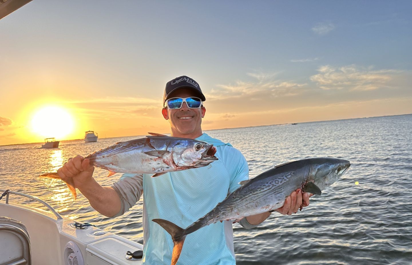 Two little tunny fish caught while fishing in FL