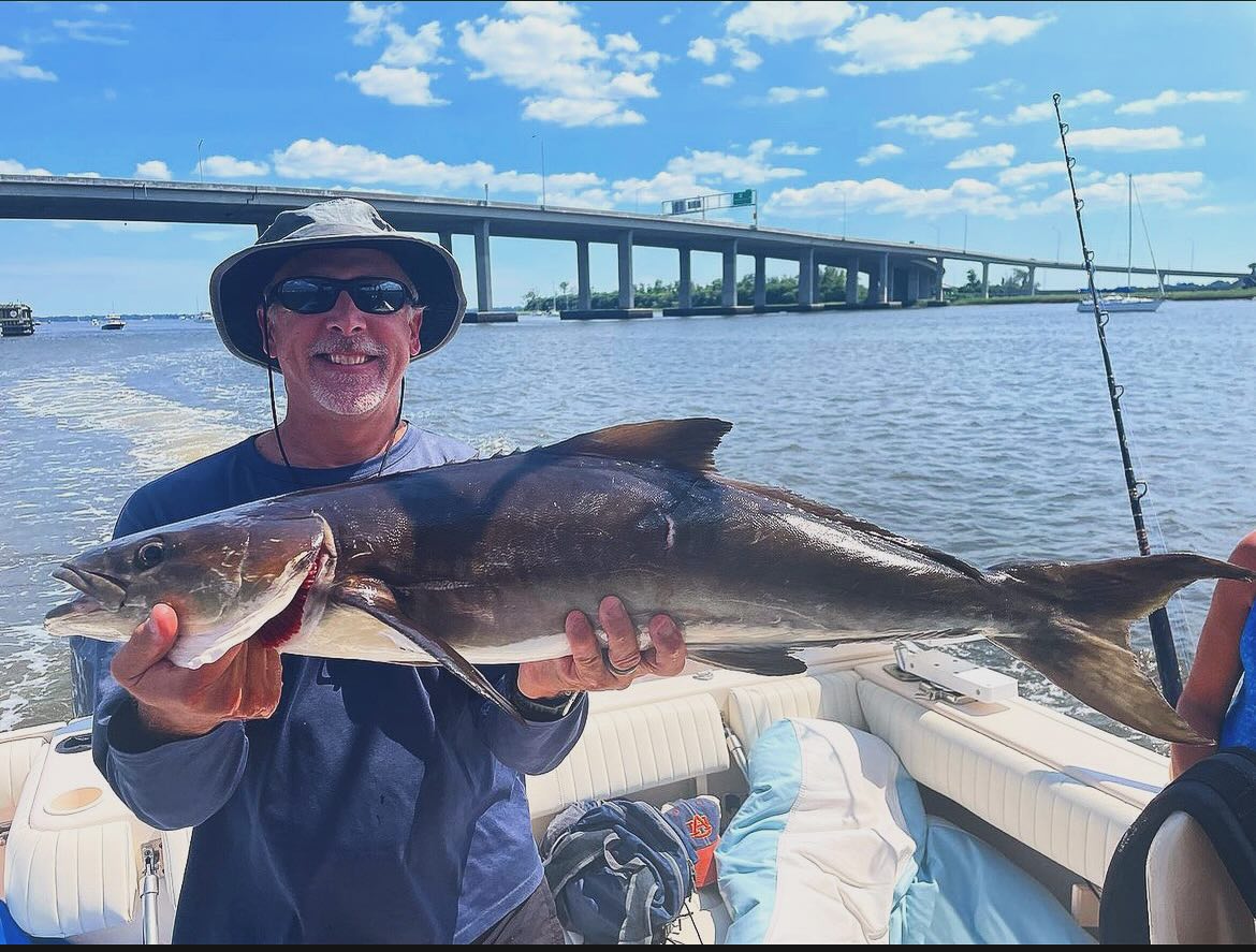 Caught a 33-inch cobia on a fishing trip in SC