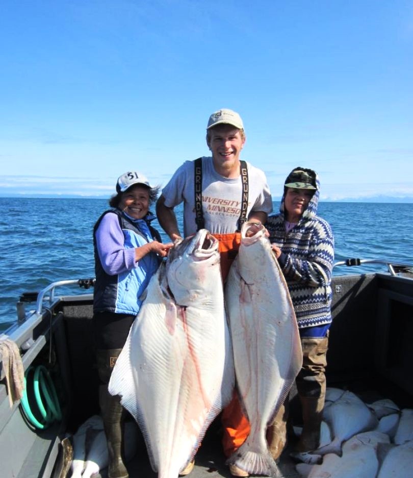 Two big fish in an Alaskan fishing adventure