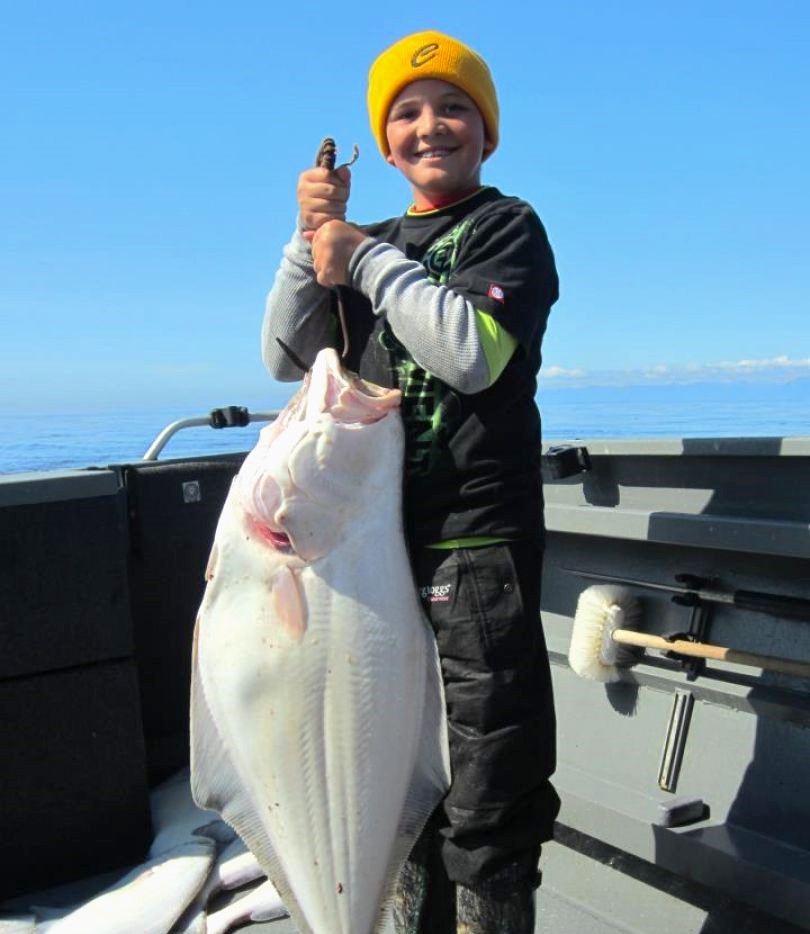 A large Pacific Halibut caught during a fishing tour in Alaska