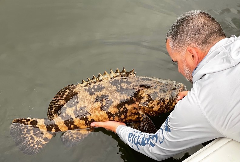 Angler with big fish caught in Key Largo