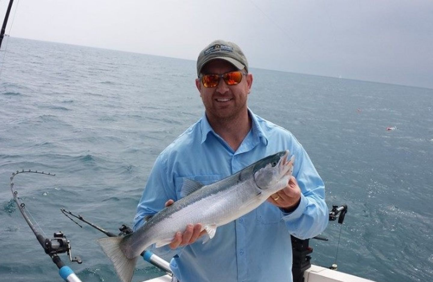 Angler fishing in Milwaukee, Wisconsin