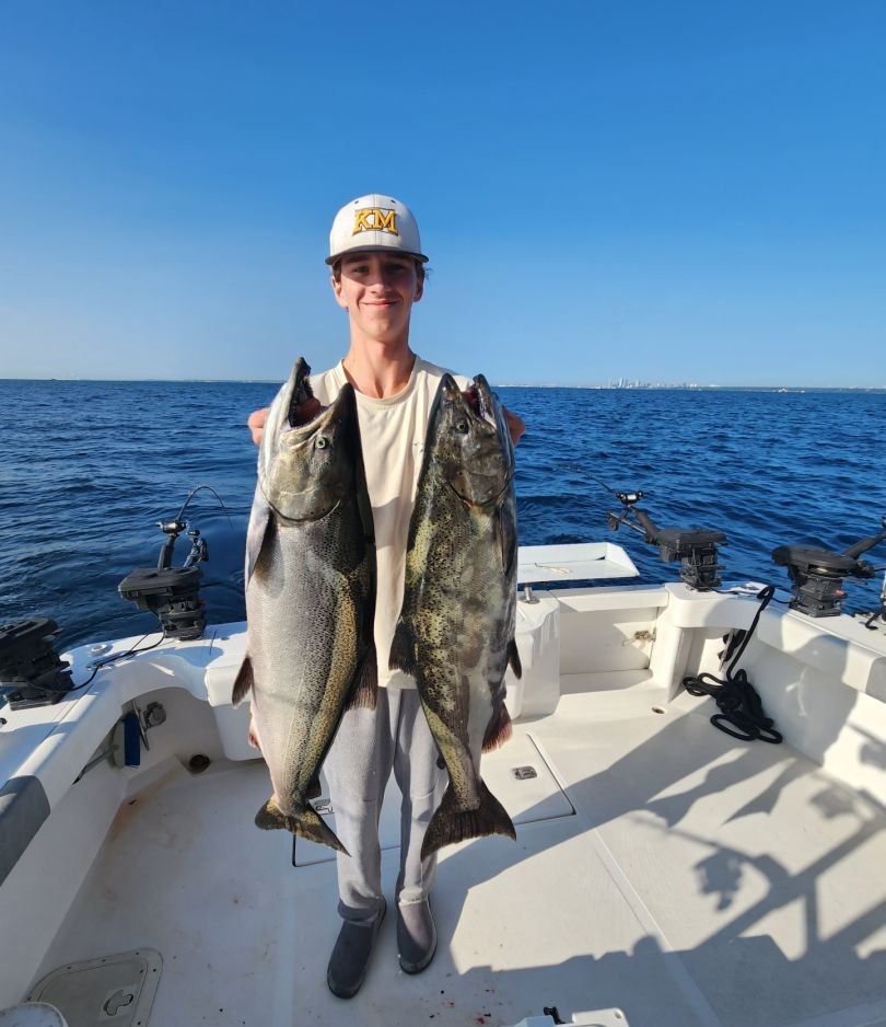 Two pink salmon caught while fishing in WI