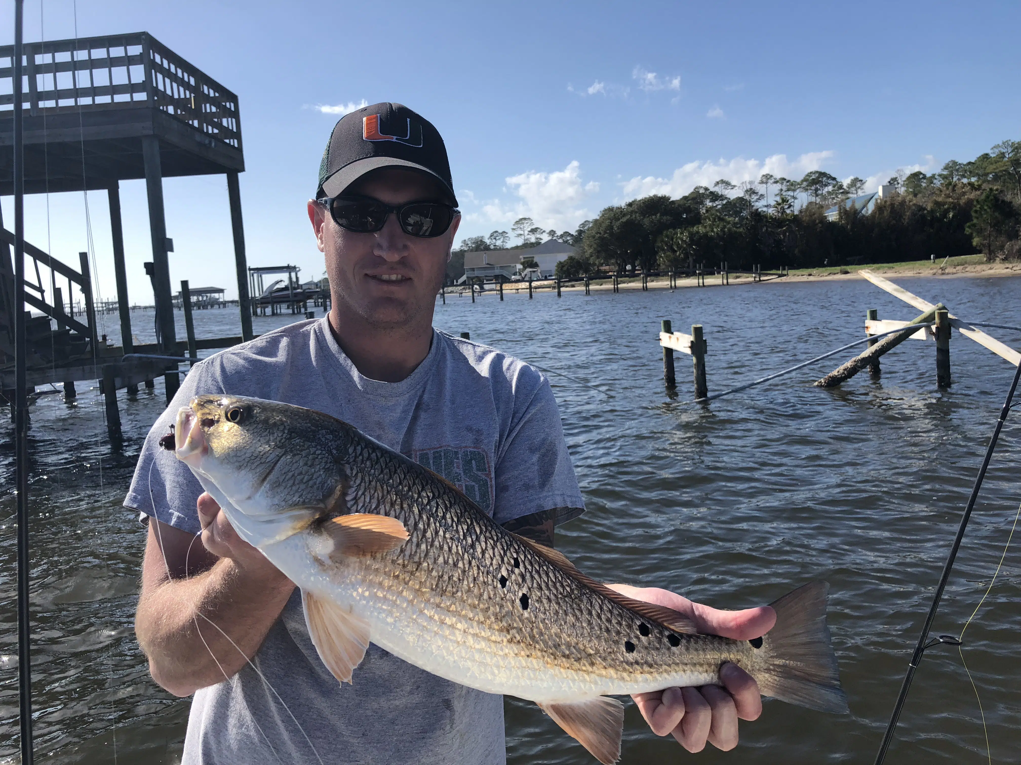 Pensacola inshore fishing charter boat targeting redfish and trout in Gulf Coast waters