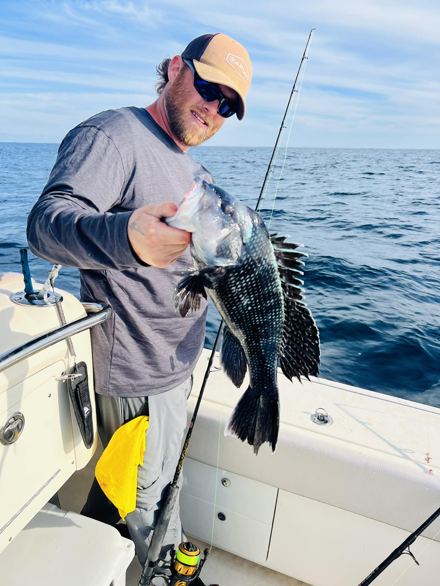 Caught a sea bass while fishing in SC