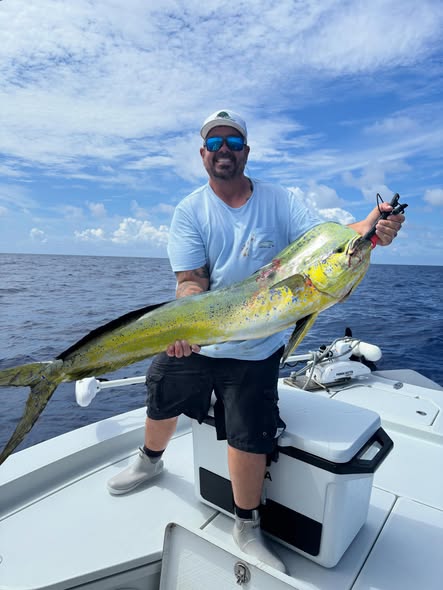 Mahi mahi catch displayed on fishing boat in Key Largo FL waters