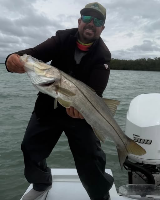 Snook caught while fishing in Key Largo FL waters from boat