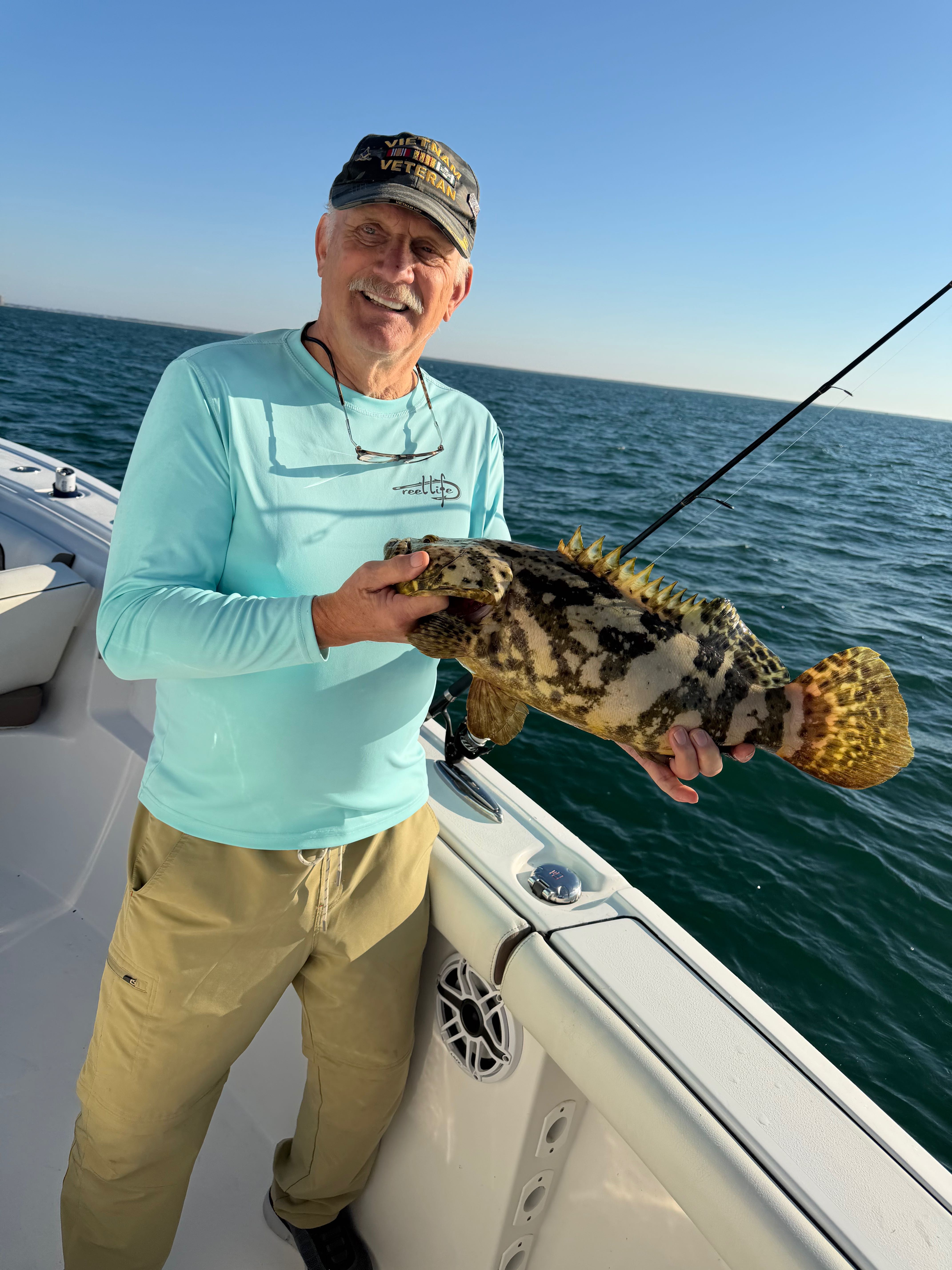 Potato grouper caught on fishing trip at Marco Island