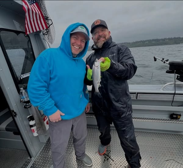 Fishing charter in Edmonds WA with successful catch on boat deck