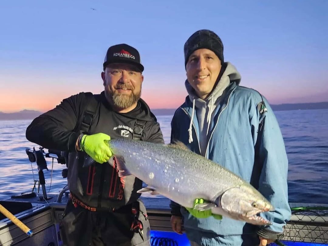 Salmon fishing charter boat at Edmonds Marina, Washington for first responders and military