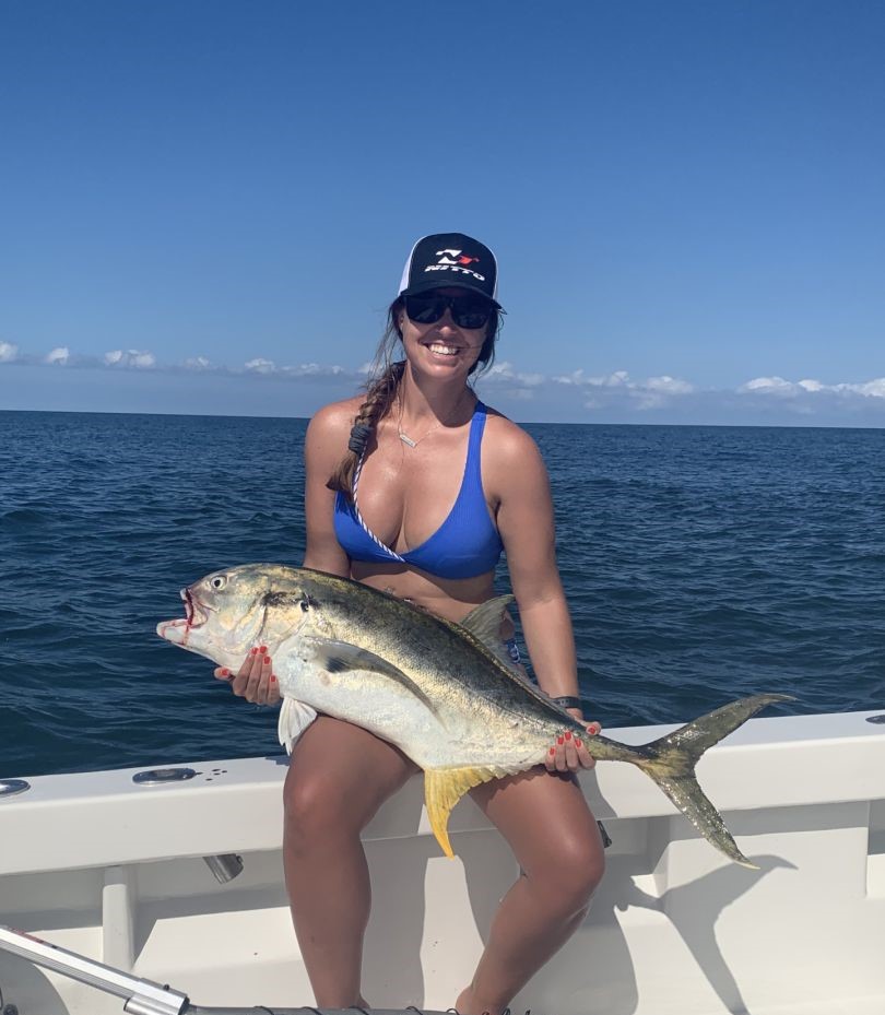 A crevalle jack, a 31-inch saltwater fish, caught while fishing in NC