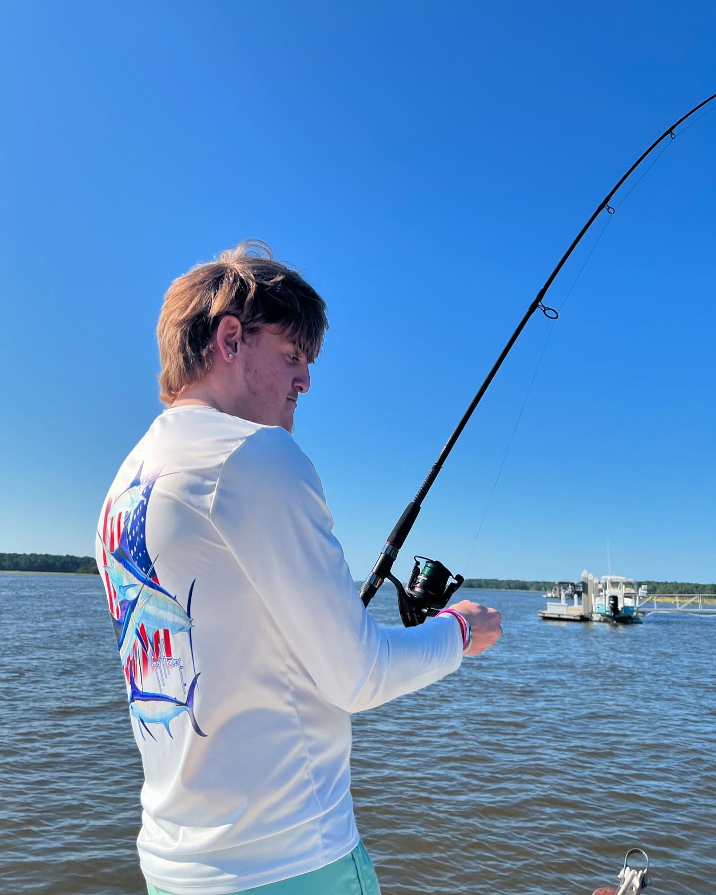 A person fishing in South Carolina