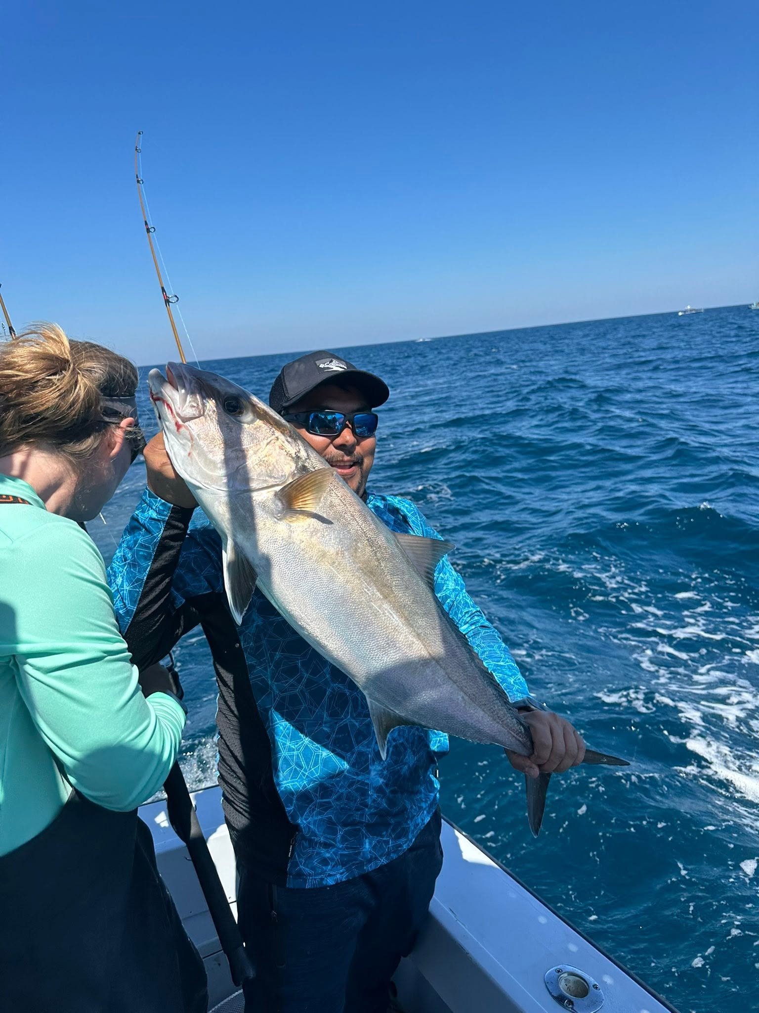 Longfin yellowtail catch on fishing boat in Pensacola FL waters
