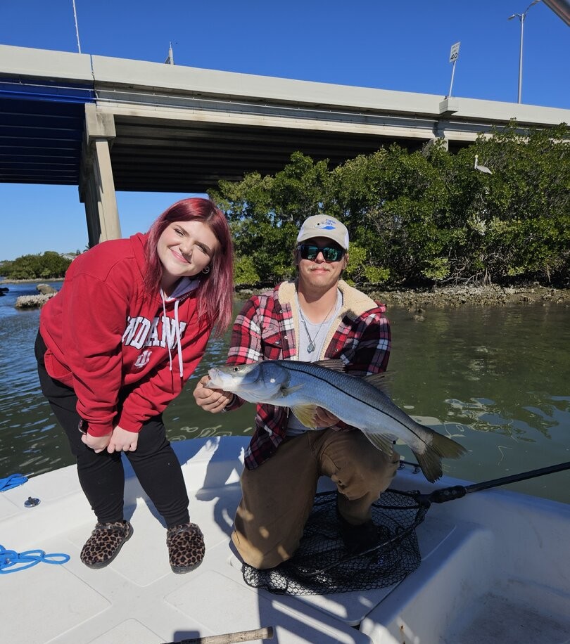 St Petersburg inshore fishing charter boat on grass flats targeting snook and redfish