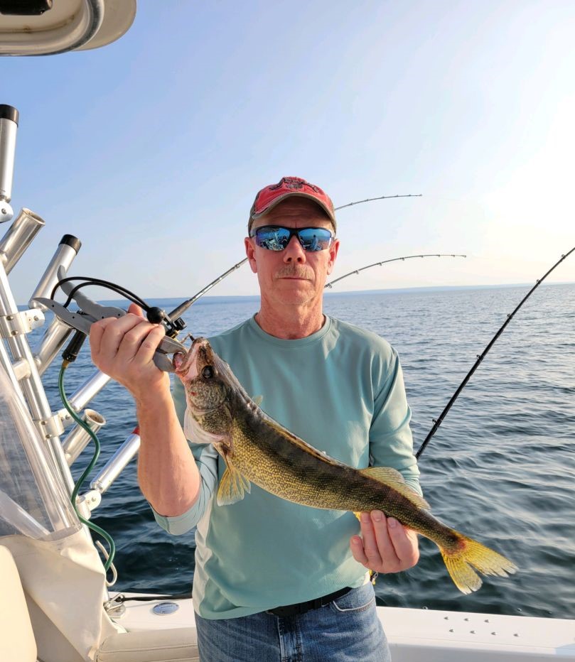 Walleye caught fishing in Buffalo NY waters from boat
