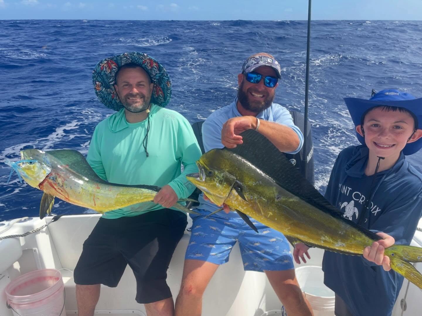 Two large mahi mahi caught during fishing trip in Christiansted St. Croix