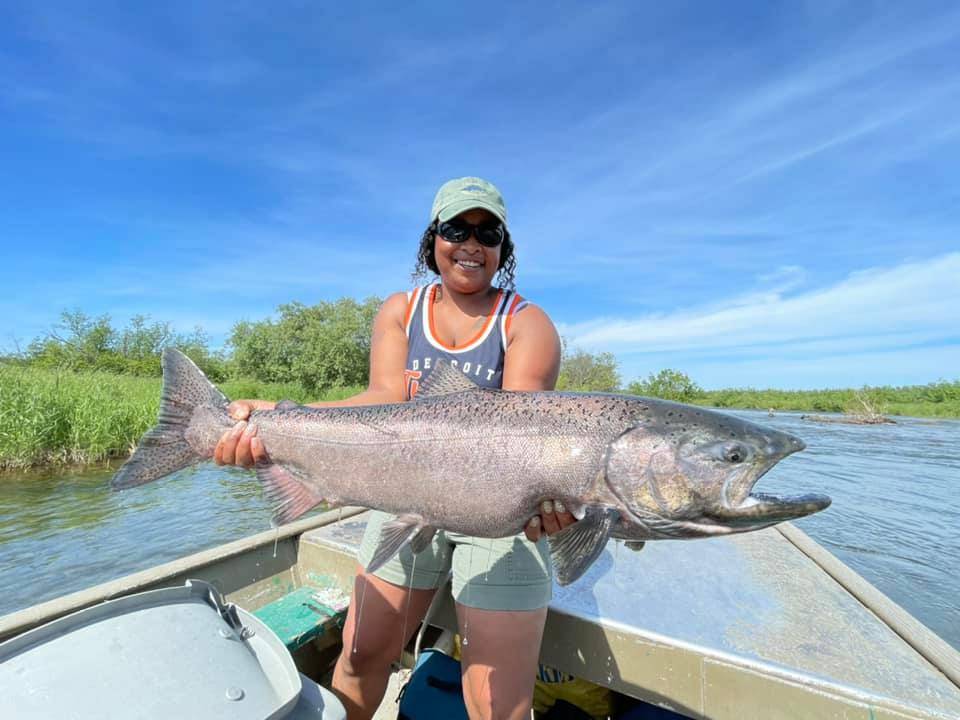 Fishing for a rainbow trout in MI