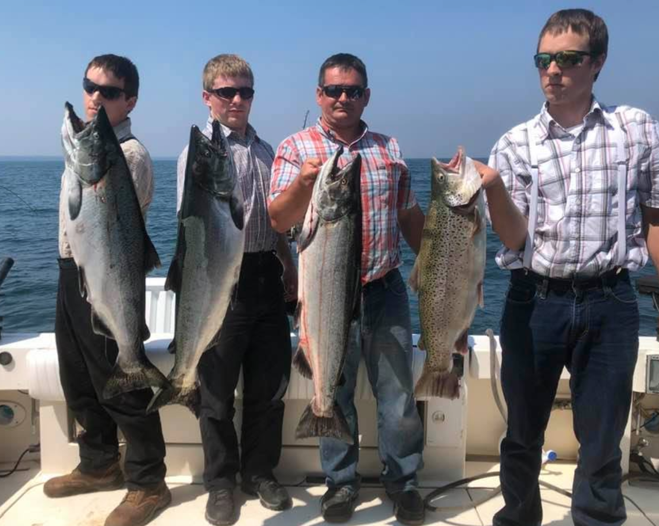 Four rainbow trout caught during fishing trip in North Rose