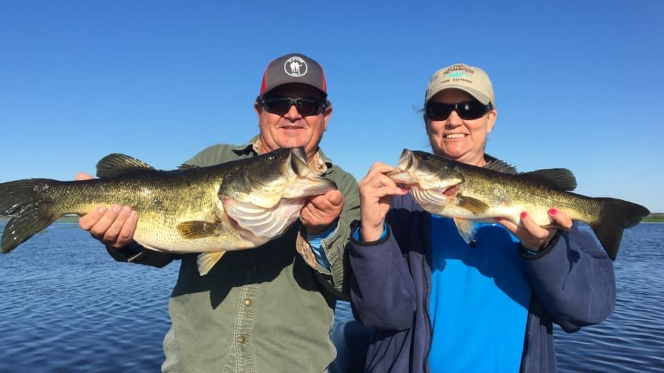 Two largemouth bass caught in Okeechobee