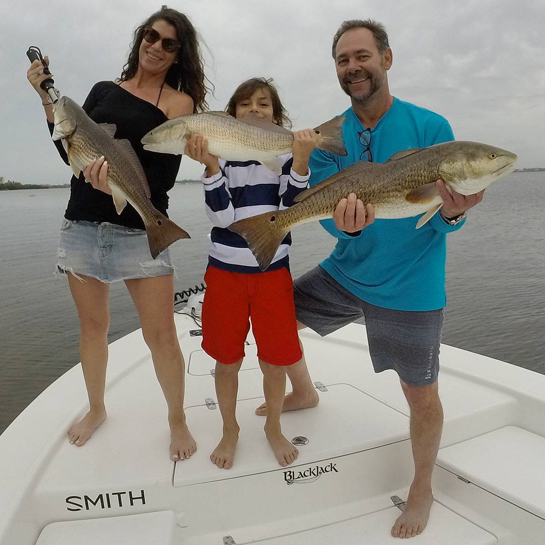 3 huge redfish caught in Clearwater