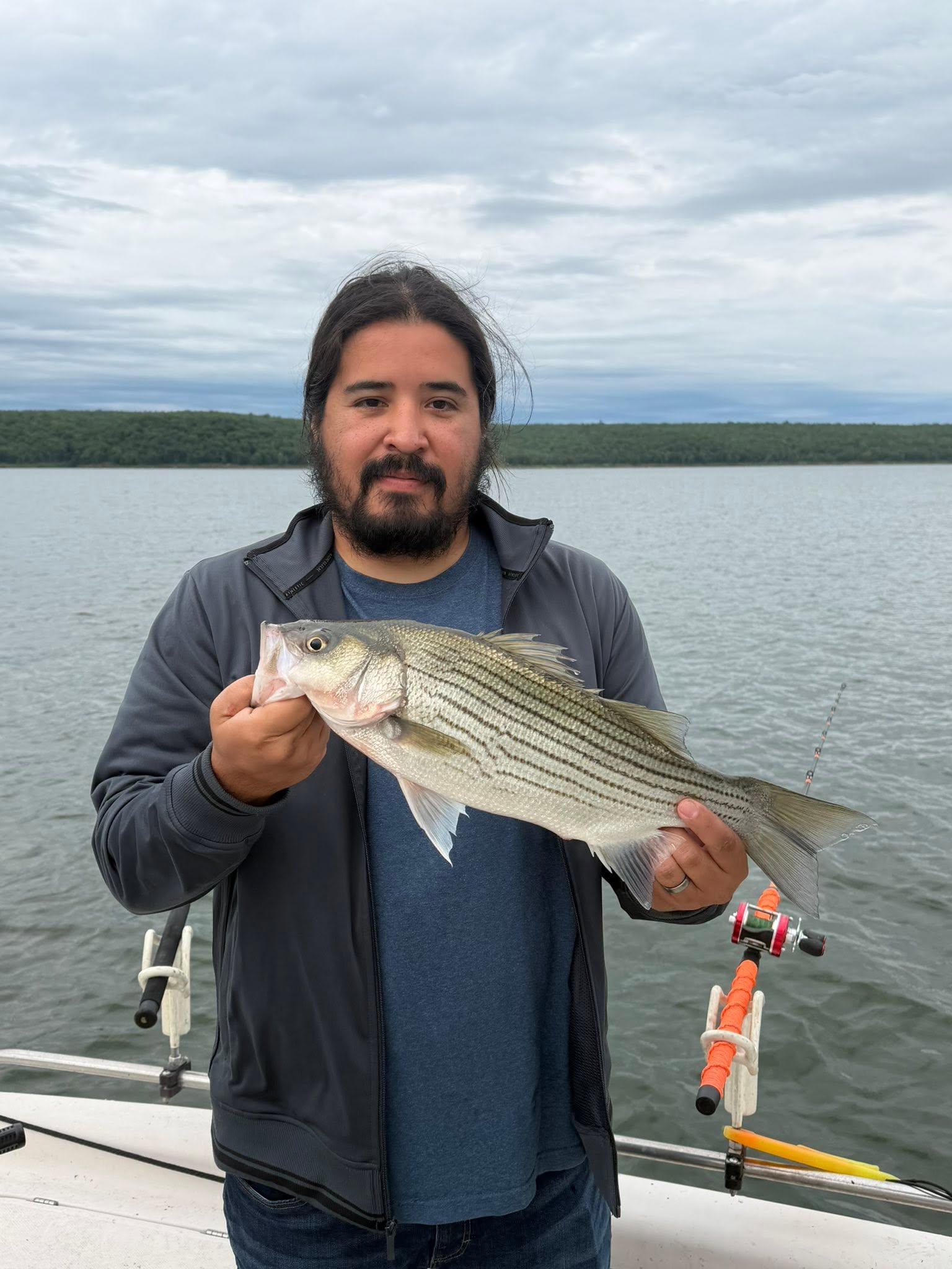 Striped bass caught while fishing in Mannford OK