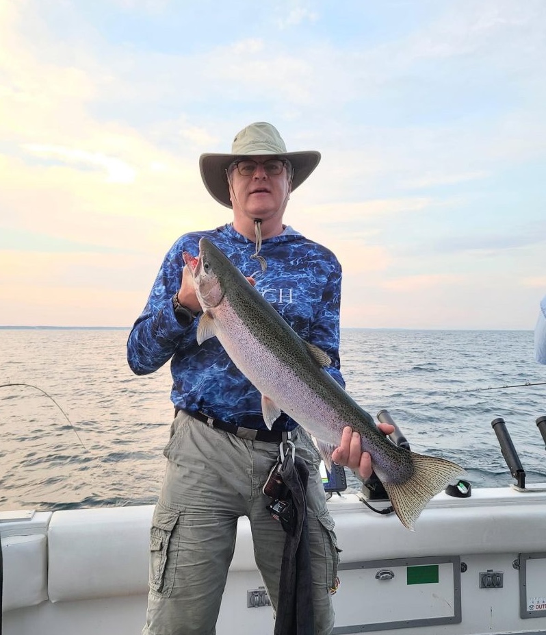 A Rainbow Trout, a 22-inch big fish, caught while fishing in South Haven