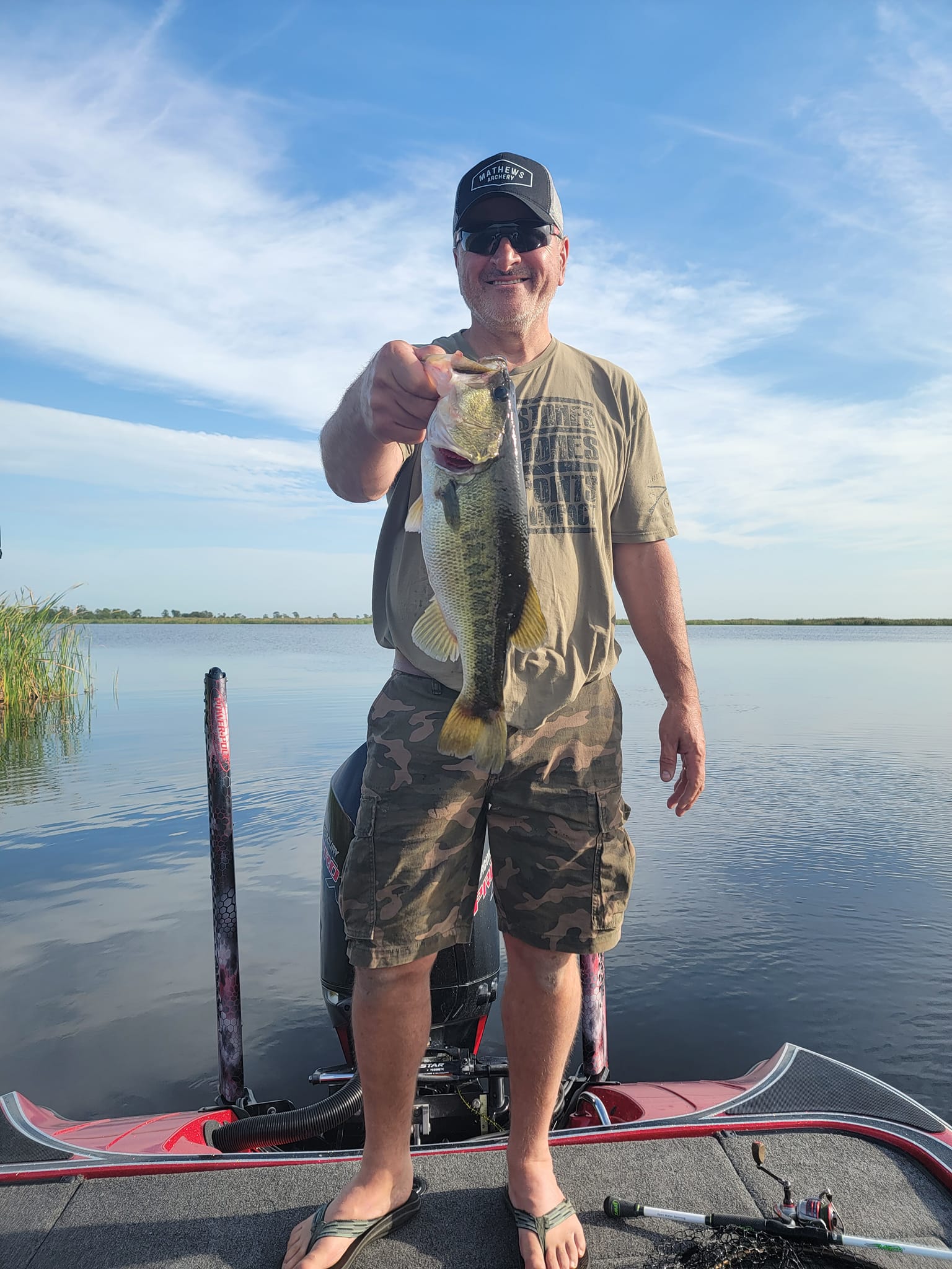 Angler fishing for a largemouth bass in FL