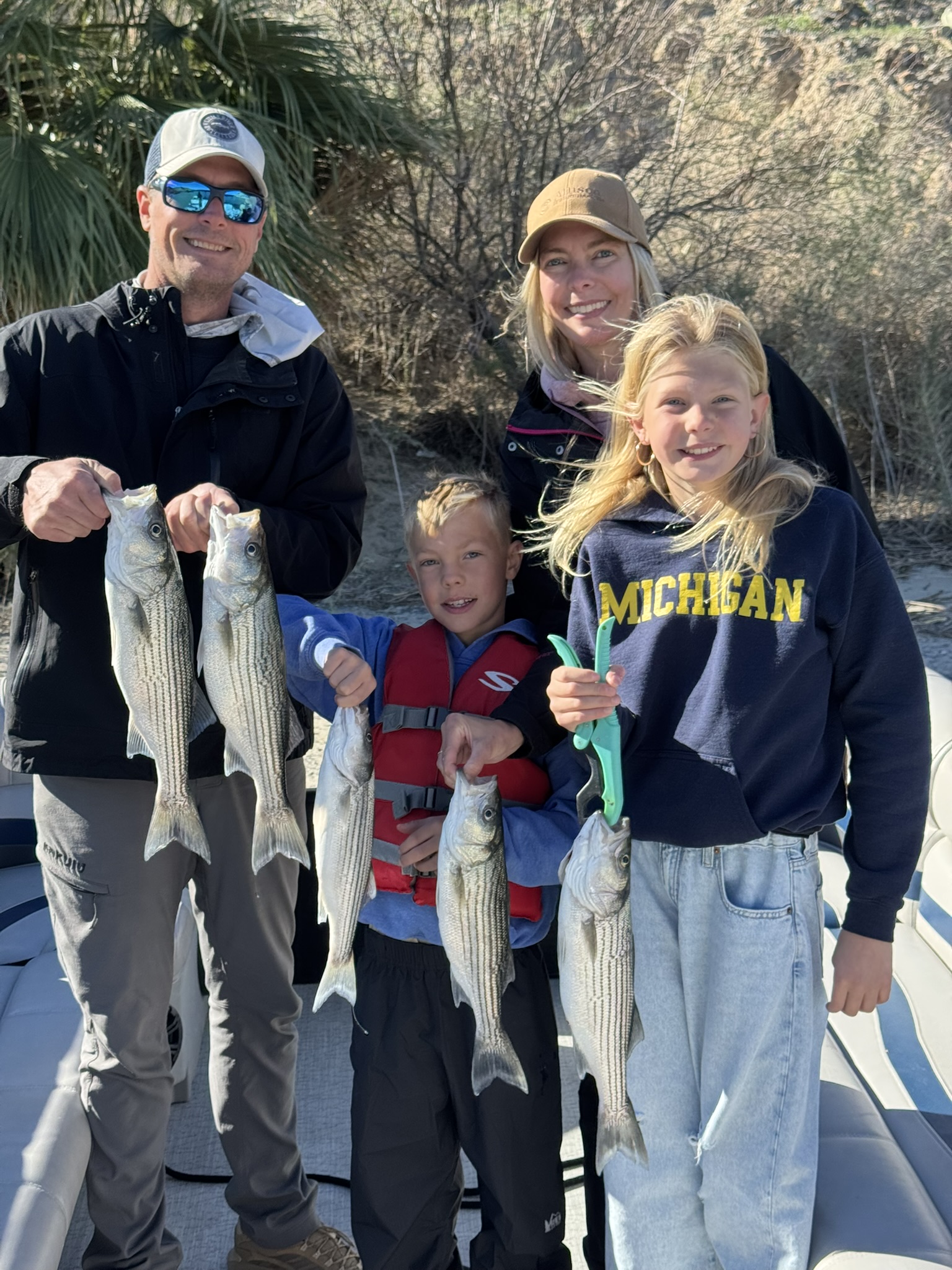 5 striped bass caught at Lake Havasu City