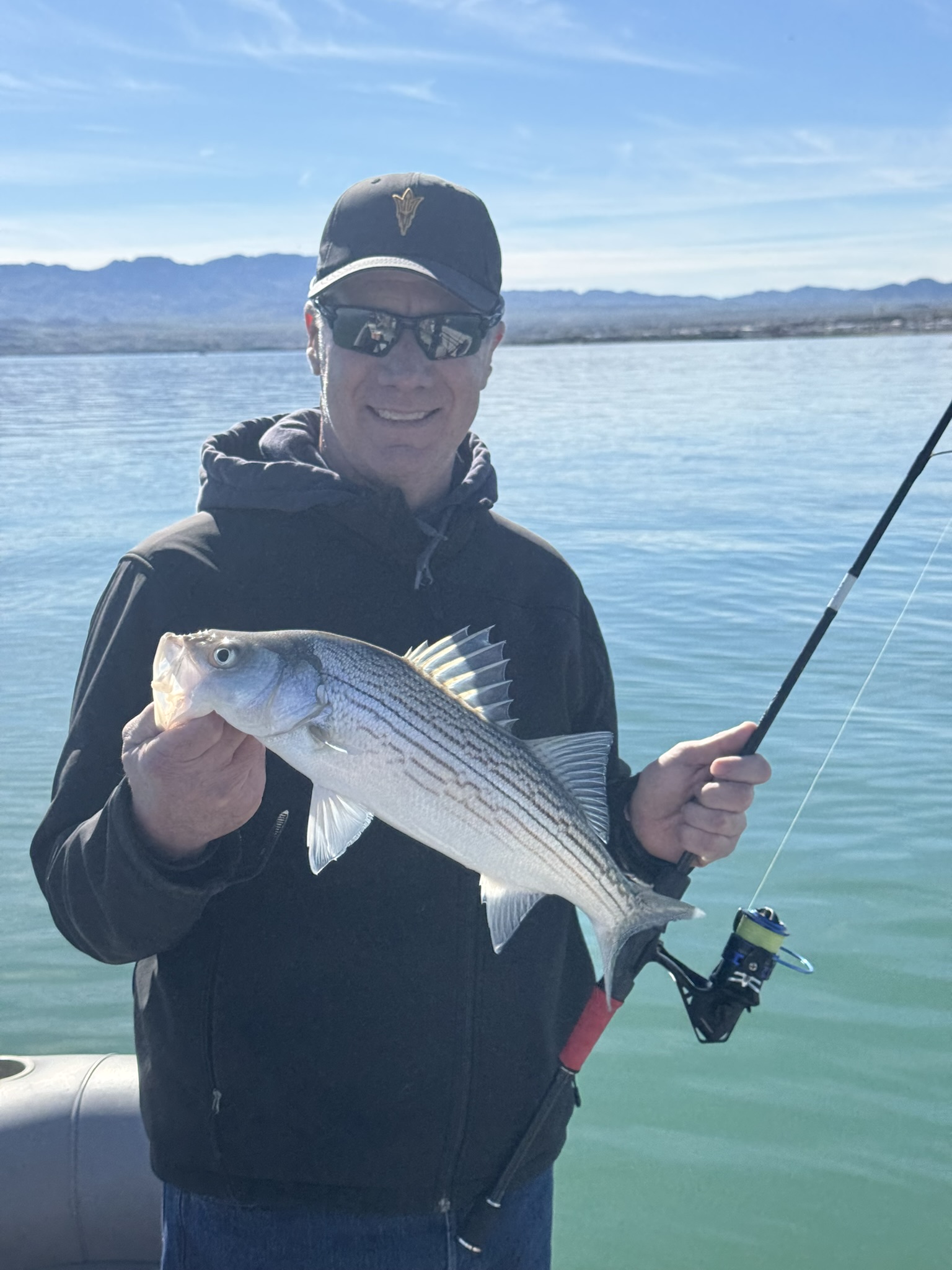 Striped bass caught while fishing at Lake Havasu City