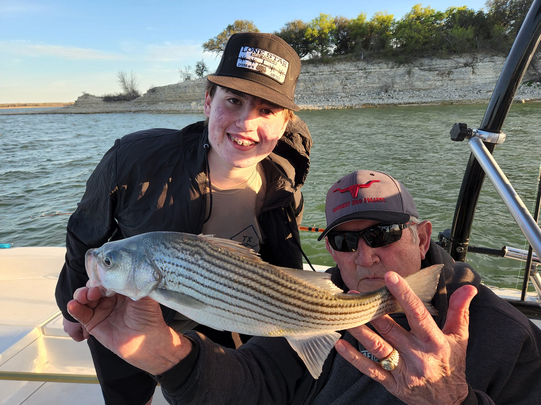 Striped bass caught while fishing in TX