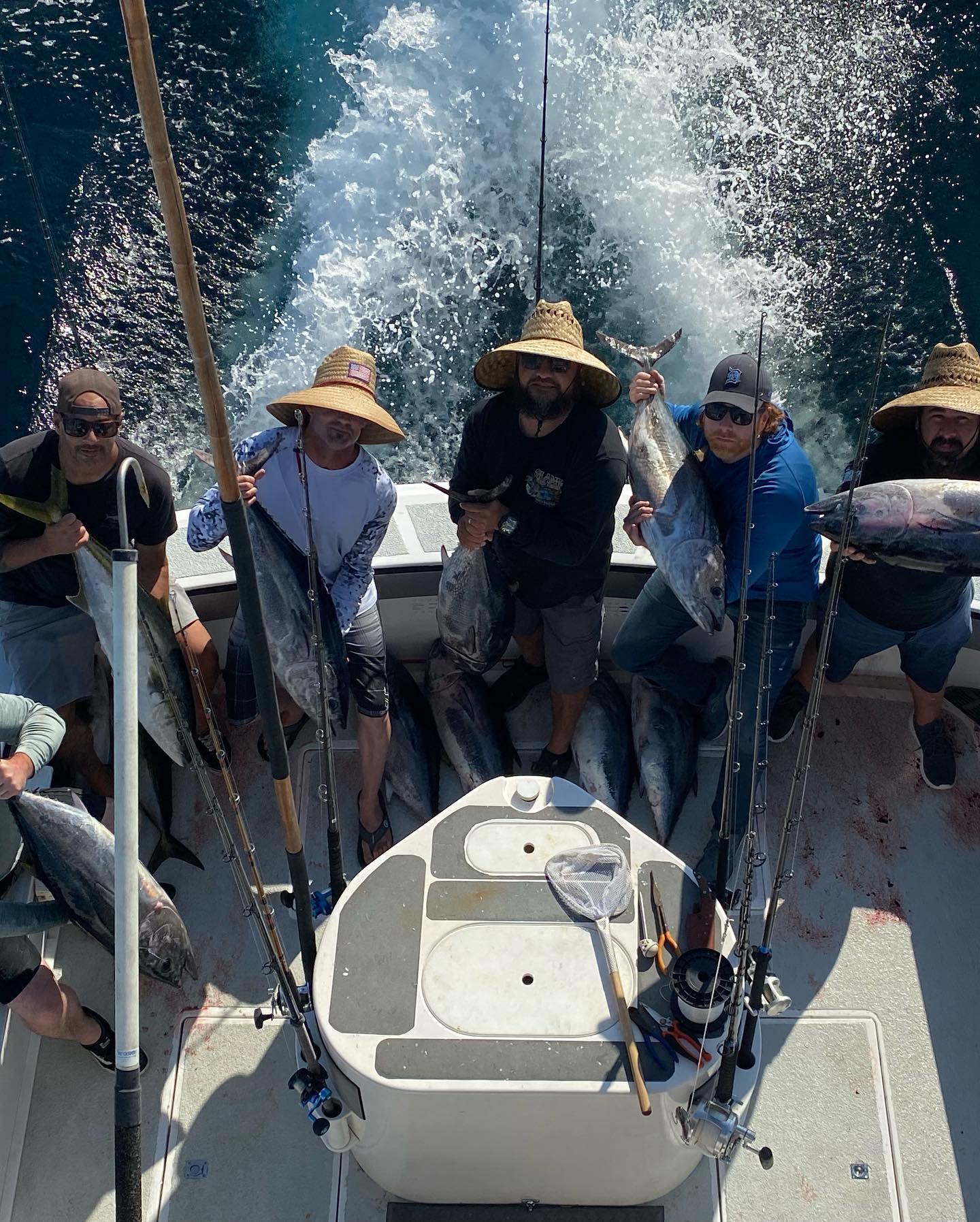 Two northern kingfish caught while fishing in San Diego