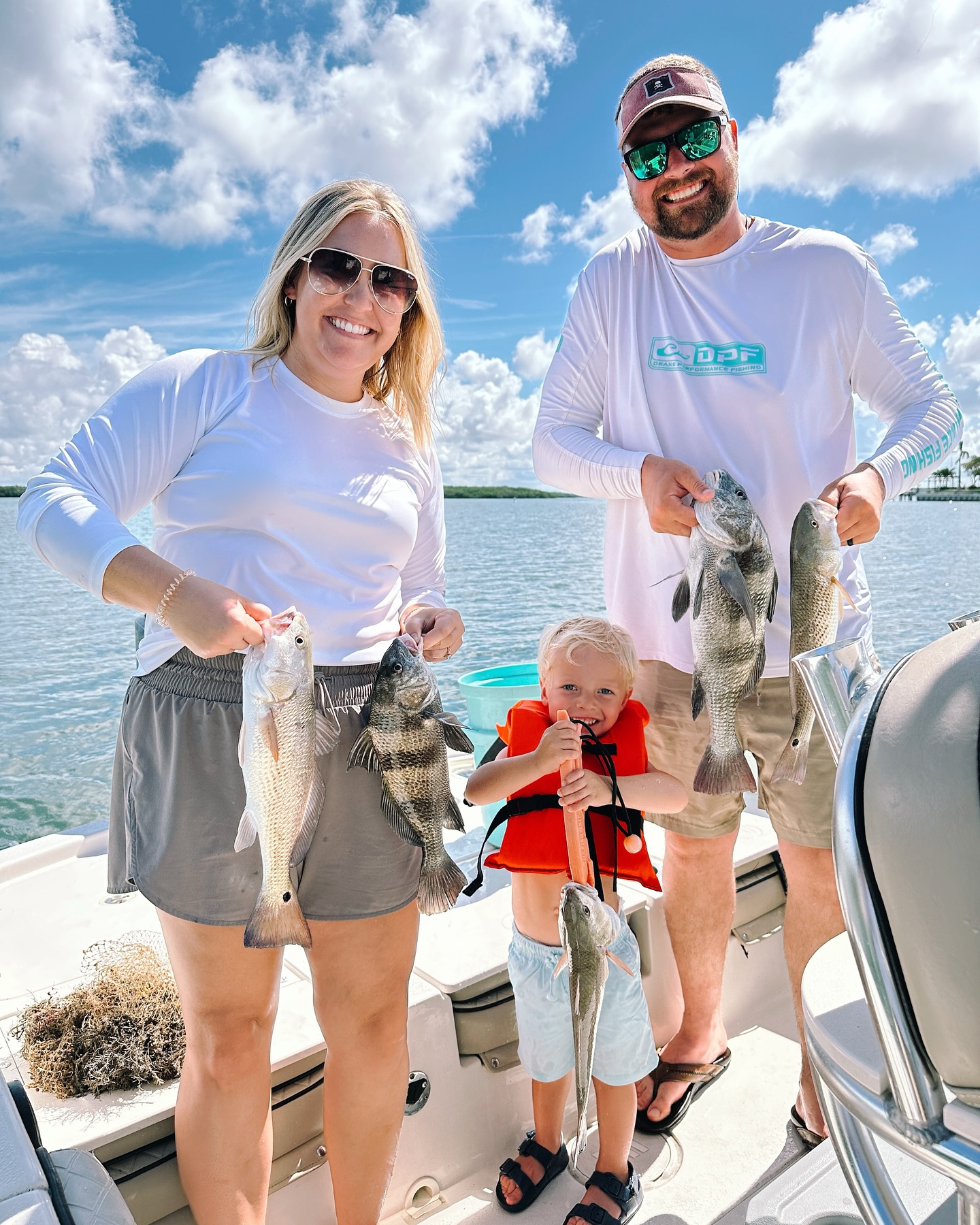 5 black drum fish caught fishing in FL