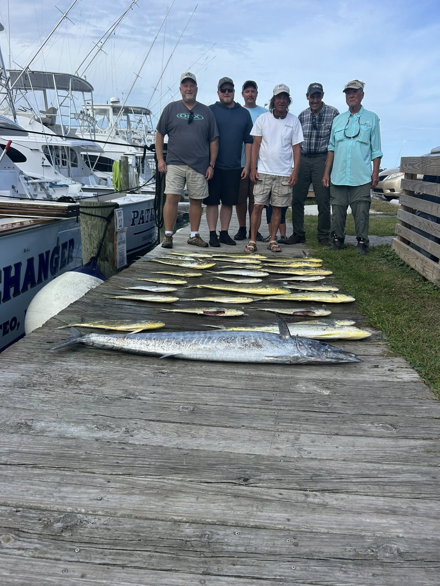 One Wahoo fish caught by a group of 6 people fishing in North Carolina