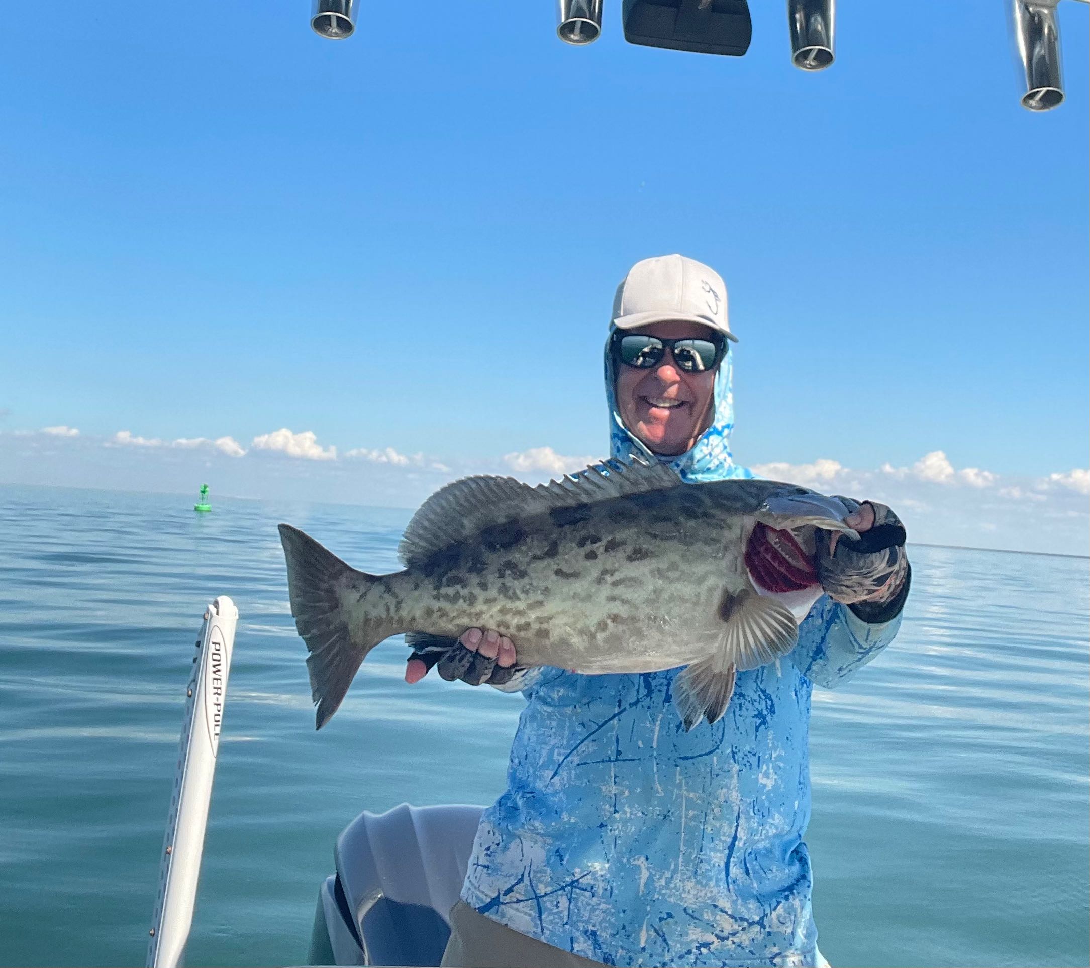 Gag grouper catch displayed on fishing boat in Tampa FL waters